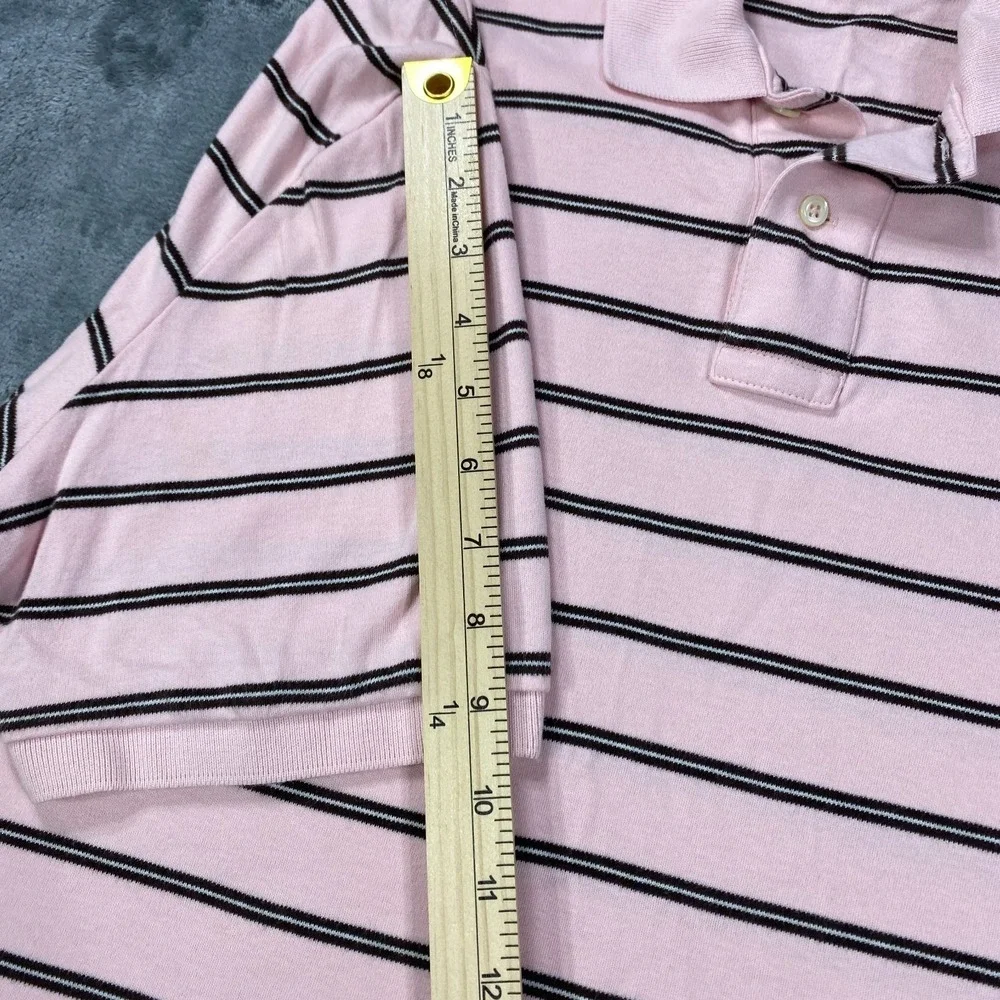 Vintage Polo Ralph Lauren Shirt XL Men Pink Stripe Golf Pony Ivy Classic Casual*